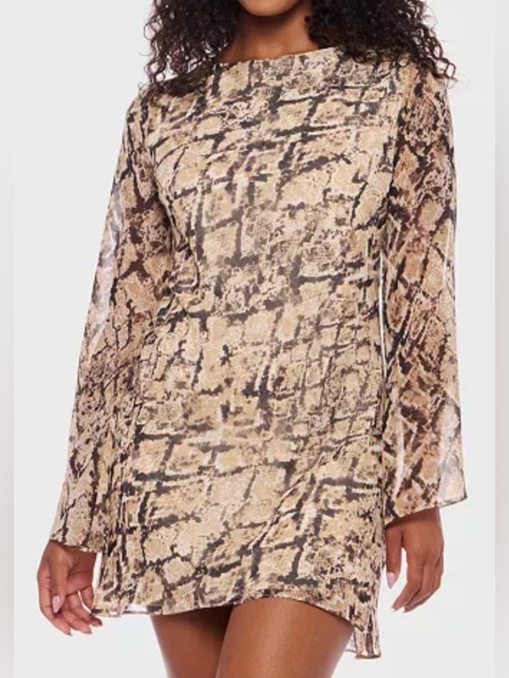 B Darlin Snake Print Tie-Back Dress